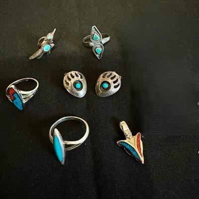 1 STERLING SILVER RING AND SOUTHWEST STYLE JEWELRY
