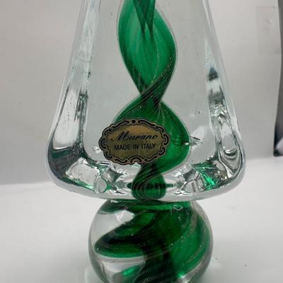 Pair of Murano Art Glass Christmas Trees