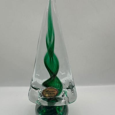 Pair of Murano Art Glass Christmas Trees