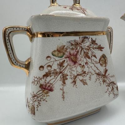 Royal Ironstone China Floral Coffee Pot and Sugar Bowl with Lids