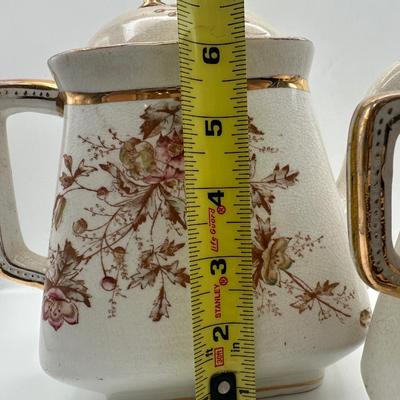 Royal Ironstone China Floral Coffee Pot and Sugar Bowl with Lids