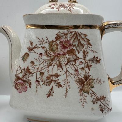 Royal Ironstone China Floral Coffee Pot and Sugar Bowl with Lids