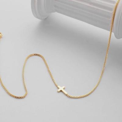 14 kt Gold Overlay Stainless Steel Cross Necklace