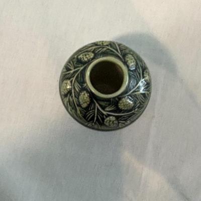 Mini Rockwood Pottery Bud Vase & American Belleek Squat Vase (LR-SF)