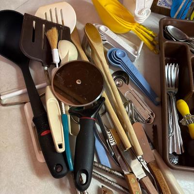 Assorted kitchen utensils