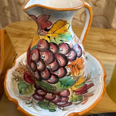 Marble cutting board, ceramic pitcher from Italy and more