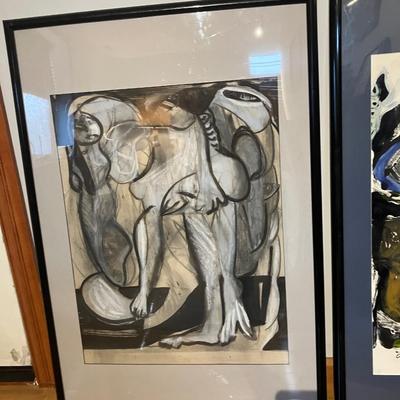 Original Alfred Ortega Oil on Paper Figurative Nudes – Signed, Excellent Condition!