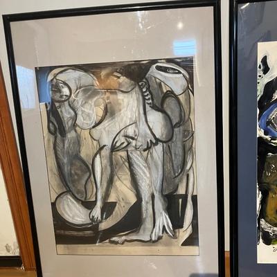 Original Alfred Ortega Oil on Paper Figurative Nudes – Signed, Excellent Condition!