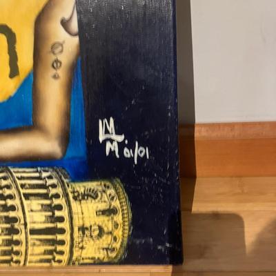 Pair of Original Signed Mixed Media Canvases by Maria Medina