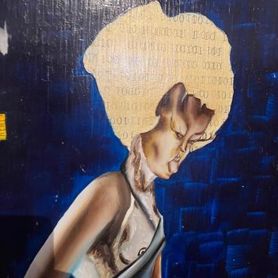 Pair of Original Signed Mixed Media Canvases by Maria Medina