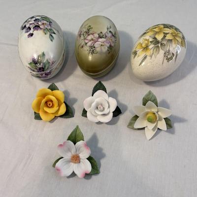 Decorative Egg & Flower Figurines & Trinket Dishes (LR-SF)