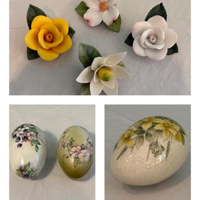 Decorative Egg & Flower Figurines & Trinket Dishes (LR-SF)