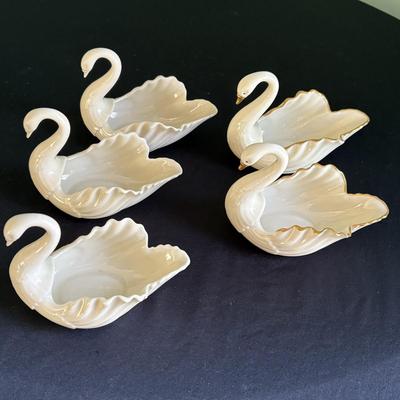 A Gaggle of Lenox Swan Bowl Collectibles (LR-SF)