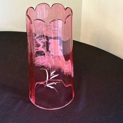Collection of Colored & Etched Glassware, Including Fenton (LR-SF)