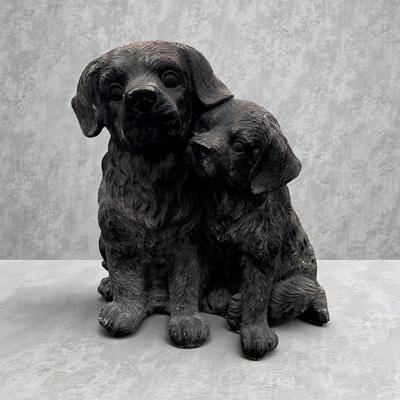 Cracker Barrel Polyresin Black Lab Dog Statue 13" Tall