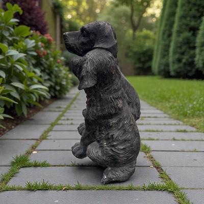 Cracker Barrel Polyresin Black Lab Dog Statue 13" Tall
