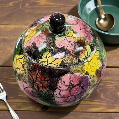 Hand Painted Round Ginger Jar