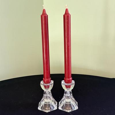 Collection of Cut Glass Candlestick Holders & More (LR-SF)