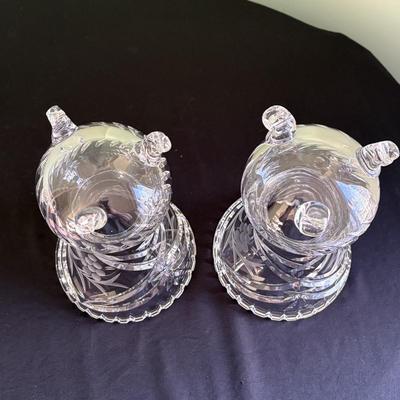 Collection of Cut Glass Candlestick Holders & More (LR-SF)