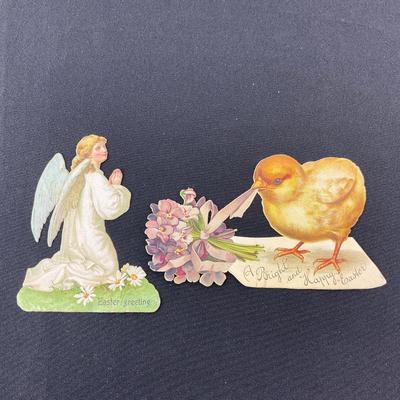 -99- EPHEMERA | Vintage Easter Greeting Cutout Pieces