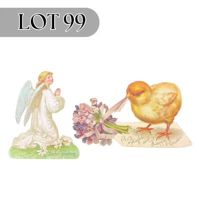 -99- EPHEMERA | Vintage Easter Greeting Cutout Pieces