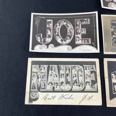 -103- POSTCARD | Assortment Of Black & White Name Postcards