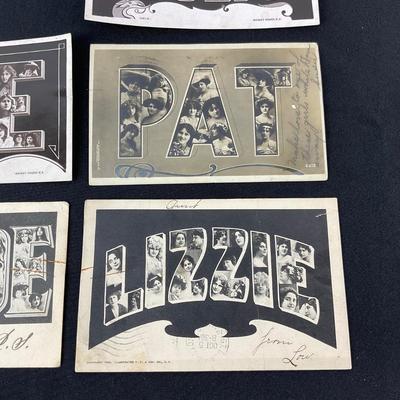 -103- POSTCARD | Assortment Of Black & White Name Postcards