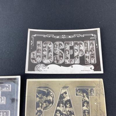 -103- POSTCARD | Assortment Of Black & White Name Postcards