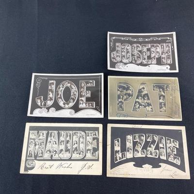 -103- POSTCARD | Assortment Of Black & White Name Postcards