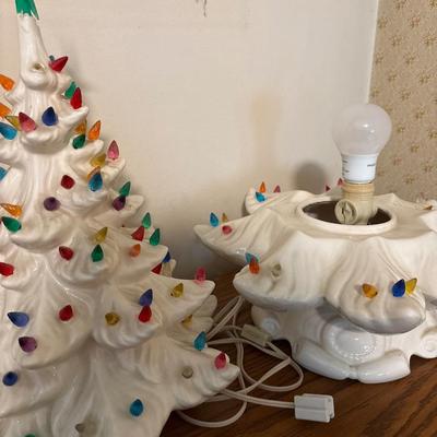 Vintage White ceramic Christmas tree - 21”