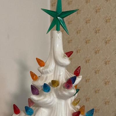 Vintage White ceramic Christmas tree - 21”