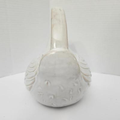 World Market White Ceramic Bird Teapot Figural Lidded Tea Pot Made in China