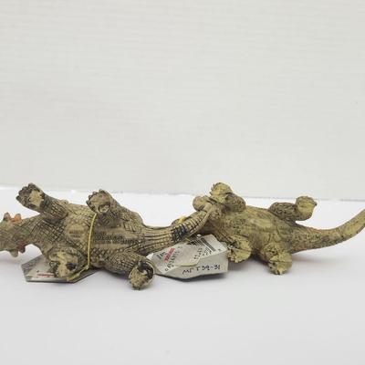 Boley Dinosaurs 1992 Two Figure Lot Ankylosaurus and Sail Back Dinosaur With Original Tags