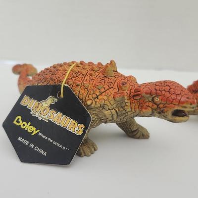 Boley Dinosaurs 1992 Two Figure Lot Ankylosaurus and Sail Back Dinosaur With Original Tags