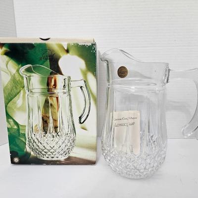NIB Vintage Cristal d'Arques-Durand Longchamp 24% Lead Crystal Pitcher France