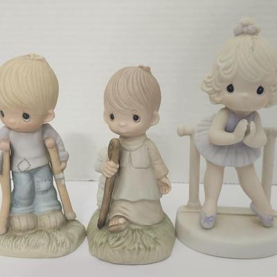 Precious Moments Enesco Figurine Trio He Watches Over Us All He Leadeth Me Lord Keep Me On My Toes