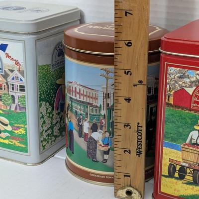 Set of 3 Vintage Hershey’s Classics Tins York Peter Paul & Chocolate Town Trolley