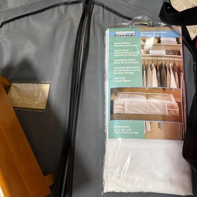 Shoeshine kit, storage bags, cooler, and picture