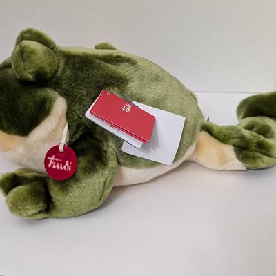 Trudi Plush Frog Stuffed Animal Soft Green Collectible Italy Toy with Tag