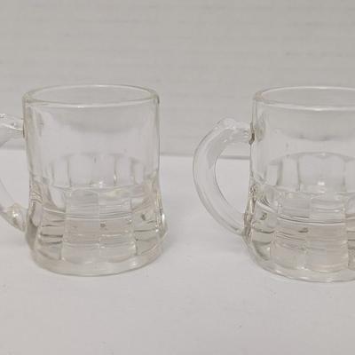 Set Of 4 Vintage Miniature Glass Beer Mugs Shot Glasses