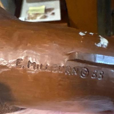 E. Millburn carved Bison