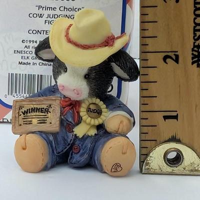 Vintage Mary's Moo Moos "Prime Choice" Figurine - Judge Cow With Box