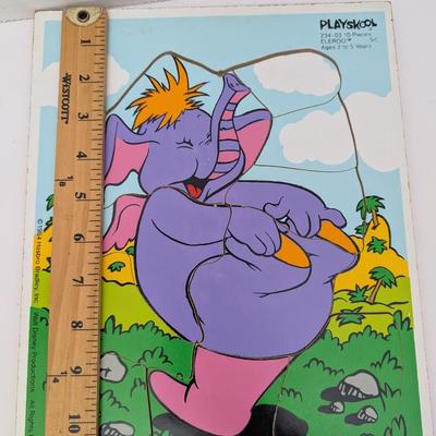 1984 Playskool Disney Eleroo Wooden Puzzle 10 Piece Winnie the Pooh Friend Made in USA