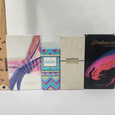 Vintage Perfume Lot New Full Louis Feraud Dewberry Hot Line Undeniable 4 Boxed