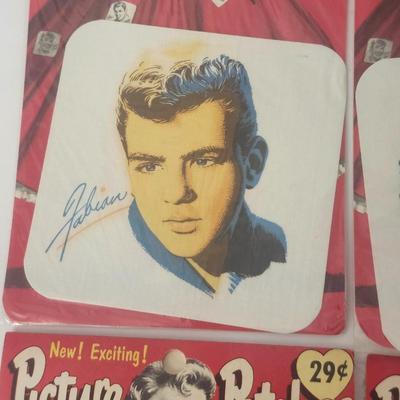 Vintage Picture Patches Iron On Celebrity Lot 4pc Johnny Fabian Dorothy Nelson