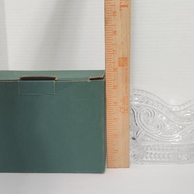 Vintage Lead Crystal Sleigh Candy Dish 24% Lead Crystal Made in USA with Original Box