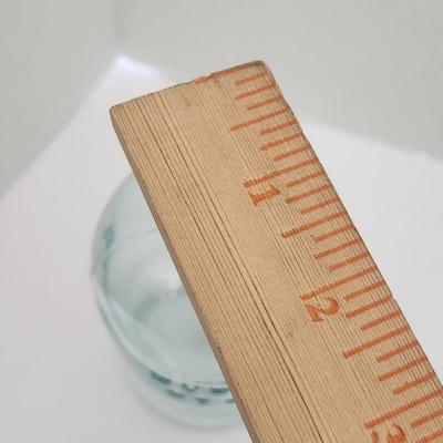 Antique Burnett Boston Embossed Glass Bottle Early American Apothecary Style Clear Aqua Glass