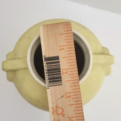 Coors Pottery Vase Made in Colorado USA Pale Yellow Glaze Marked C003 Mid Century American Art Pottery