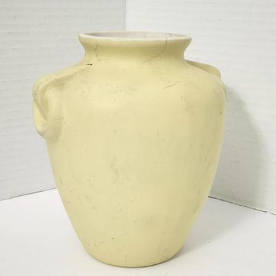 Coors Pottery Vase Made in Colorado USA Pale Yellow Glaze Marked C003 Mid Century American Art Pottery