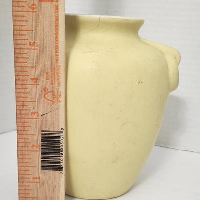 Coors Pottery Vase Made in Colorado USA Pale Yellow Glaze Marked C003 Mid Century American Art Pottery